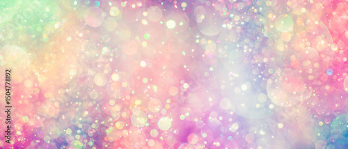 Pastel rainbow of sparkling glitter creating a mystical spectrum of colors. D...