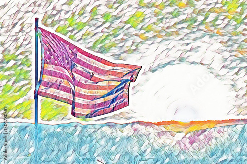 American Flag Illustration