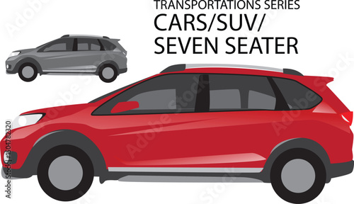 illustration vector seven seater car