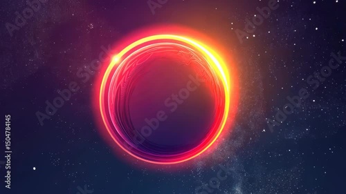 Cosmic ring of vibrant light in deep space