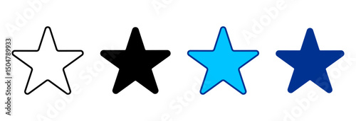 Star Icon Set Multiple Style Vector Illustration