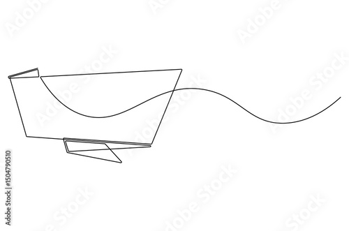 Continuous one line drawing of Sale banner. Single line drawing illustration of Abstract Sale tags or promotion banner. Digital marketing concept vector art. Doodle line illustration.