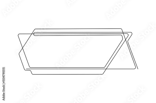 Continuous one line drawing of Sale banner. Single line drawing illustration of Abstract Sale tags or promotion banner. Digital marketing concept vector art. Doodle line illustration.