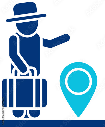 Vector of tour and travel. Touristic service with travel company manager. Airline call center manager wearing headset, using laptop, consulting customers. Choosing vacation tour concept. Vector