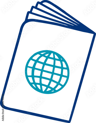 Vector of passport. Passport template. International open passport. Document for travel and immigration, vector. Passport cover icon