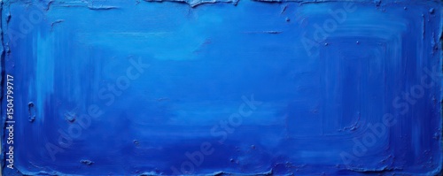 Deep blue painted square, thick impasto style , canvas, deep blue, background