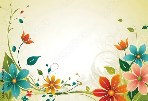 Floral arrangement illustration with vibrant flowers and graceful curves