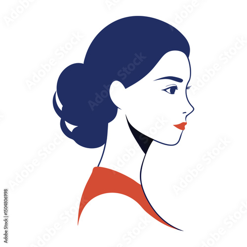 girl with long hair vector art 