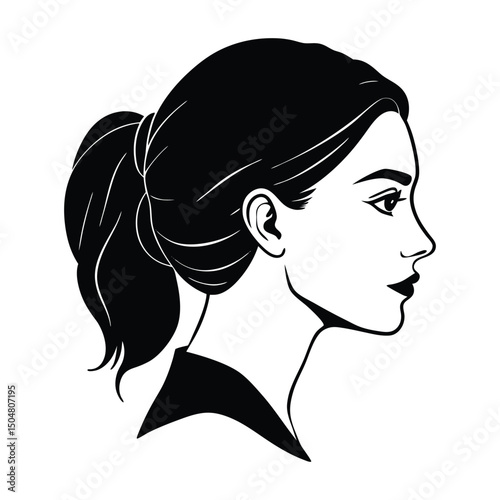 girl with long hair vector art 
