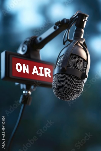 Streaming online - podcast dialogue, live transmission, blog narration, radio background, digital speech, on-air message, media platform, microphone audio, voice channel, broadcasting network.