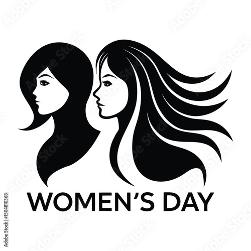 girl with long hair vector art 