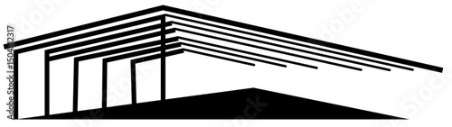 Abstract Minimalist Geometric Structure in Black and White