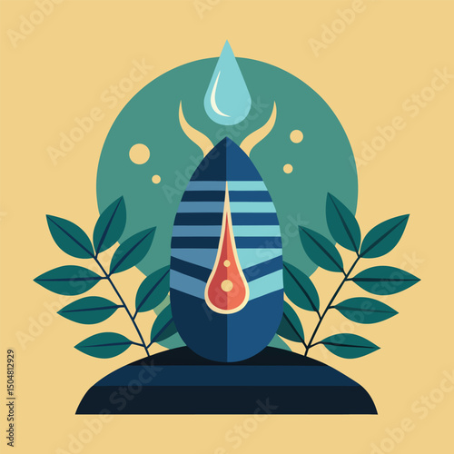 The image shows a Shiva Lingam, representing the Hindu deity Shiva. Known as Mahadev or "the great god," Shiva embodies creation