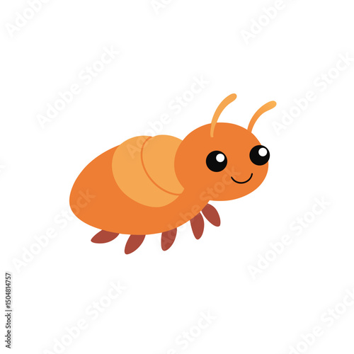 Jumping Cute Beetle Side View Vector Kawaii Cartoon Art