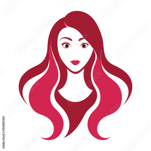girl with long hair vector art 