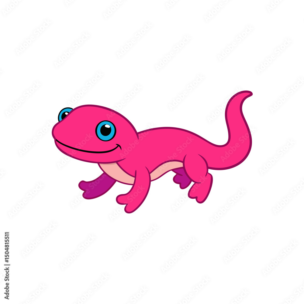 Fototapeta premium Illustration Jumping Little Salamander Side View Vector Art