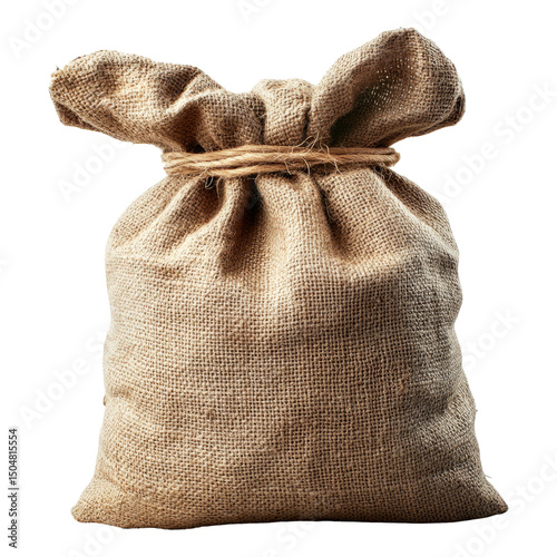 Rustic Burlap Sack with Tie for Farm and Country Style Decor