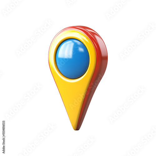 Colorful Map Pin Icon with Transparent Background for Design Use