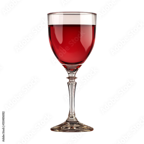 Elegant Glass of Red Wine with a Transparent Background