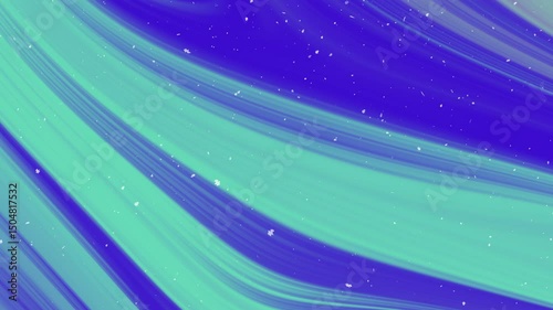 Blue and green wavy lines with glow particles