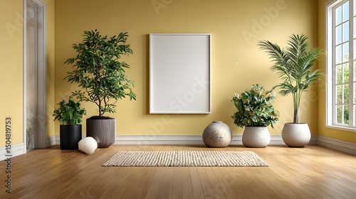 modern living room with wooden floor