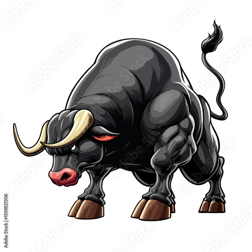 Bull Front Editable Poseable