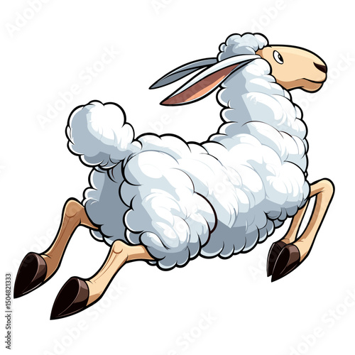 Sheep Leaping Away Prancing