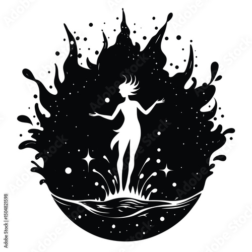Silhouette design with a dreamy splash effect