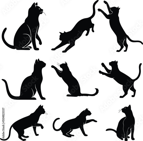 Cat Silhouettes, Black Cat Clipart Bundle, Cat SVG Bundle, Cats PNG, Cats SVG, Black Cat Vector Illustrations,CATS Bundle SVG, Cat SVG, Cats Svg Cut Files for Cricut, Cats Clipart, Cats Vector
