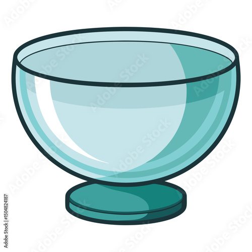 Empty glass bowl vector