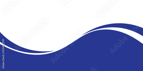 Frame of header, separator blue shape for website. Curve lines and wave divider for Top or Bottom page.