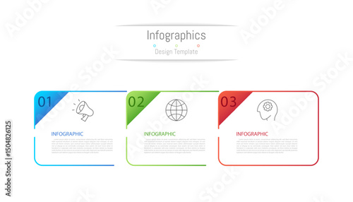 Infographic 3 options design elements for your business data. Vector Illustration.