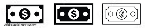 dollar money notes sign icon. usd dollar banknotes icon. salary symbol. american currency. money icon. cash bill sign. payment in cash. lottery win. wealth, finance and success. vector illustration