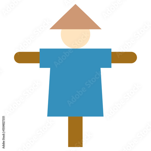 Scarecrow Icon, Flat Design Style Icon Symbol, Farming Element Icon