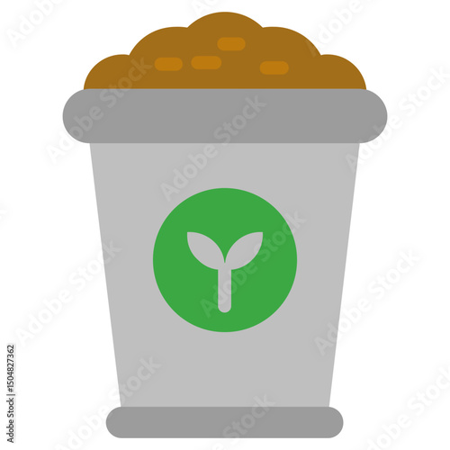 Fertilizer Pot Icon, Flat Design Style Icon Symbol, Farming Element Icon