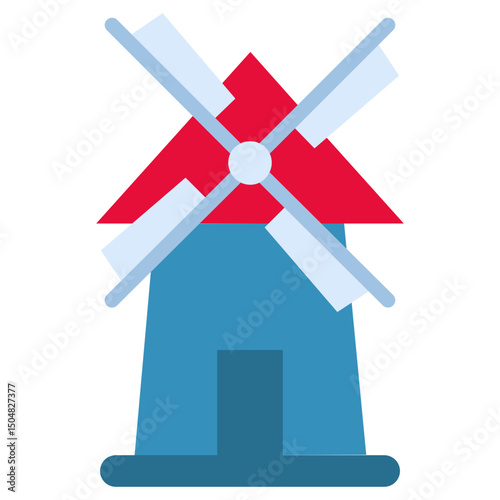 Windmill Icon, Flat Design Style Icon Symbol, Farming Element Icon