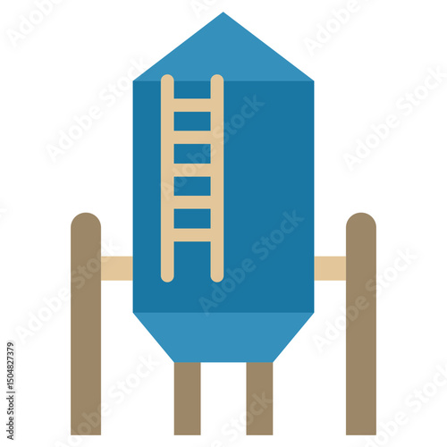 Water Reservoir Icon, Flat Design Style Icon Symbol, Farming Element Icon