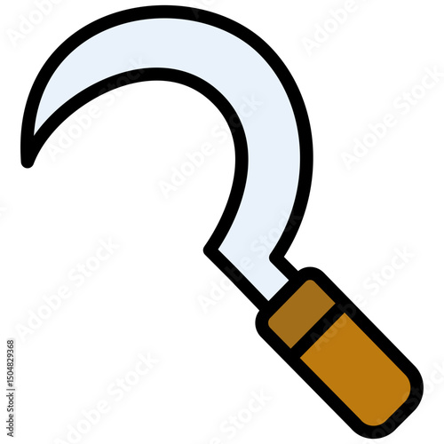Sickle Icon, Flat Design Style Icon Symbol, Farming Element Icon