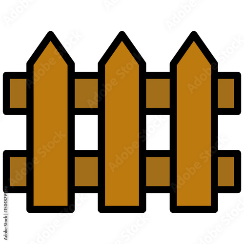 Fence Icon, Flat Design Style Icon Symbol, Farming Element Icon