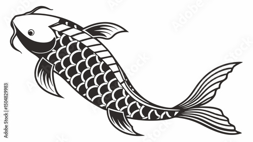 Stylized Koi Fish Vector Art
