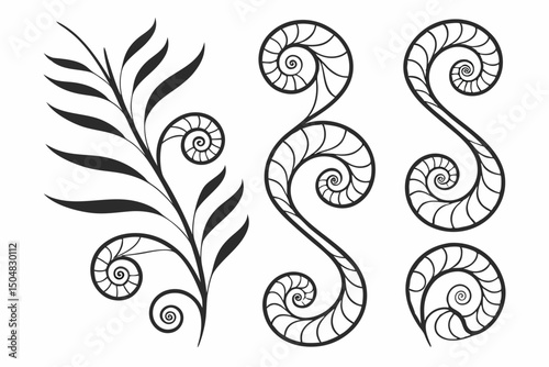 Simple Swirls and Dots, Fiddlehead Fern
