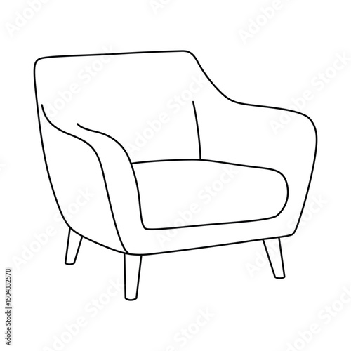 Sofa out line art illustration