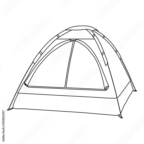 Tent ourdoor camping out line art