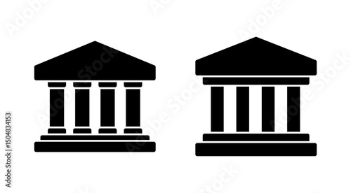 Bank icon vector. Bank sign and symbol, museum, university