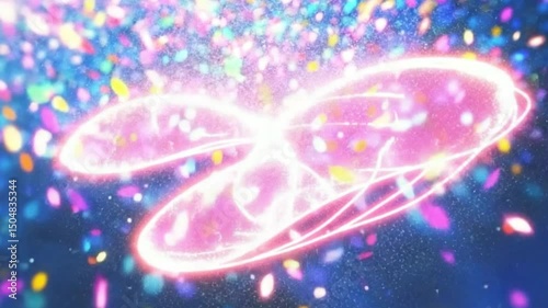 Highly detailed 8K abstract digital art of glowing colorful cosmic nebula with celestial sparkles, particles, and vibrant energy in motion – video download