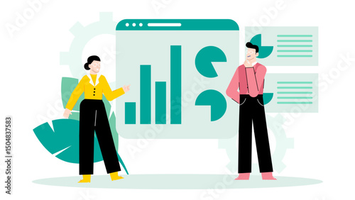 Ideal for business presentations or financial articles, showcasing teamwork and data analysis. Great for professional websites and corporate brochures.