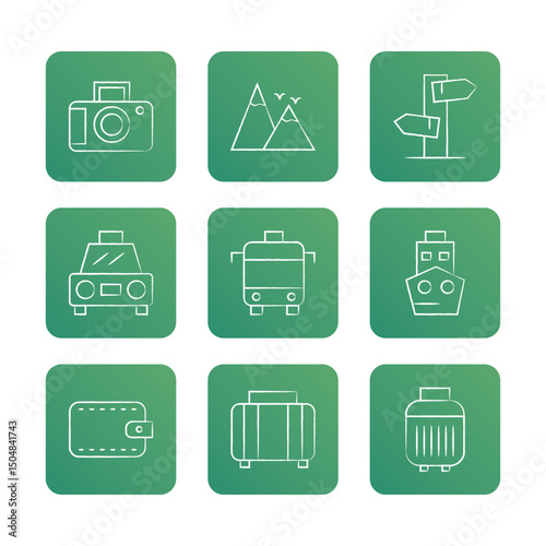 Travel icon black. Vocation icon set. Vector icon illustration