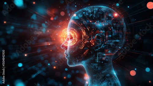 illuminating the future of artificial intelligence a digital representation of human intelligence intertwining with technology showcasing innovation and advancement in the digital era