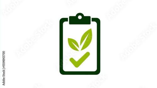 Green checklist icon with leaves.