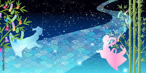 七夕　和柄　文様　背景